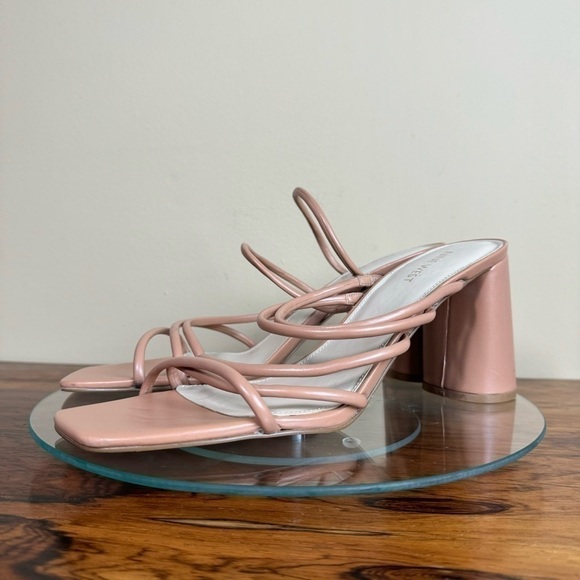 NINE WEST Strappy Open Toe Heel Sandals Platform Block Heels Size 12 - Picture 4 of 15